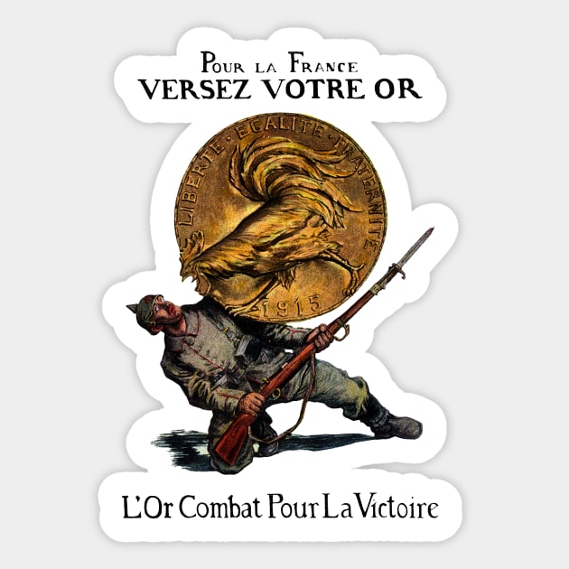 WWI Gold for French Victory Sticker by historicimage